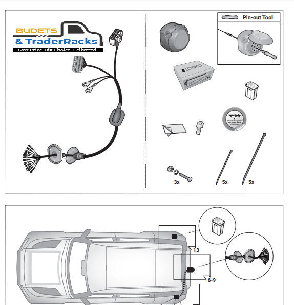 Transit Custom Tow Bar Wiring 2.0L Euro 6.2 +Prep V362 -13 Pin