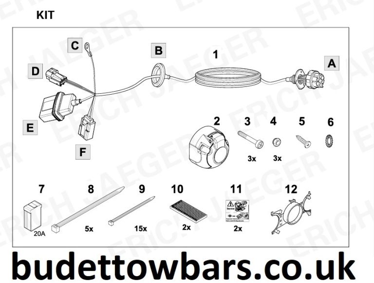 Ford Transit Custom Tow Bar Wiring 2.0L Euro 6 V362 2016 2019 7 Pin