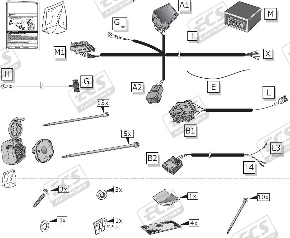 Mercedes Sprinter Jul 2018 to 2023 7 Pin DEDICATED Tow Bar Wiring Kit